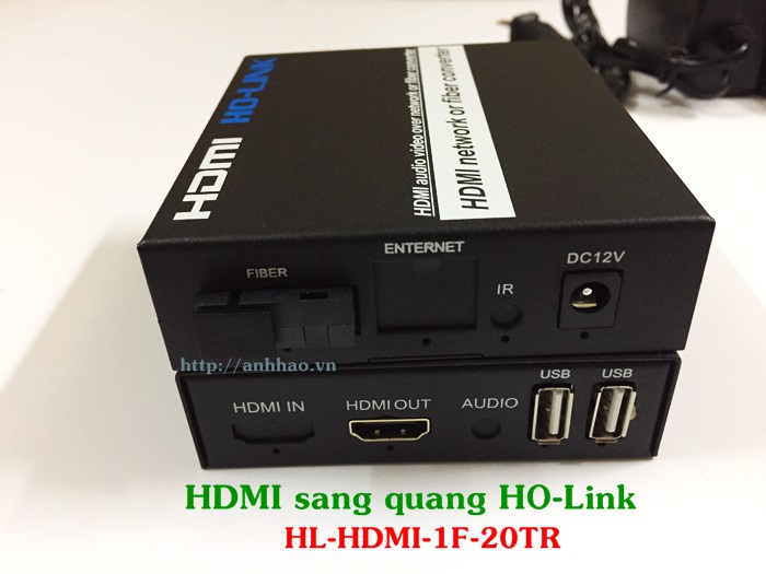 Bộ chuyển đổi HDMI sang Quang 20KM kèm USB, Audio chính hãng HO-Link